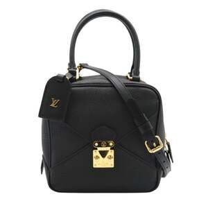 LOUIS VUITTON Taurillon Square Handbag M55334 2-Way Black Leather Women's